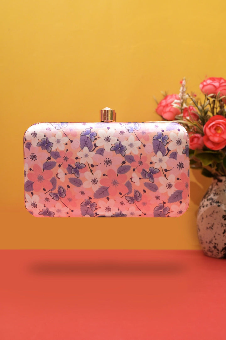 Pink Color Designer Clutch with Sequin Work and Mirror Embroidery