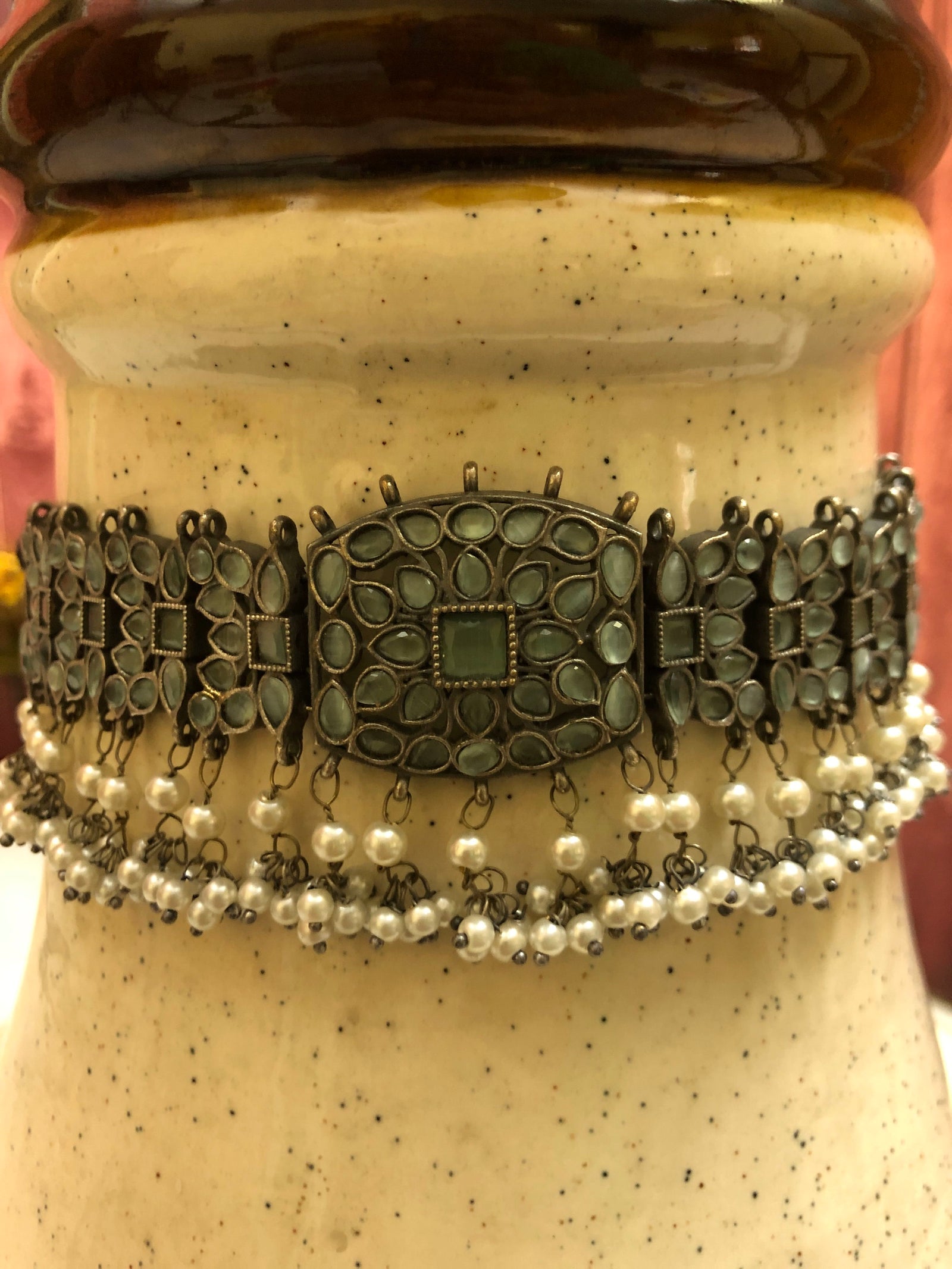 Silver Boho Choker Necklace Set