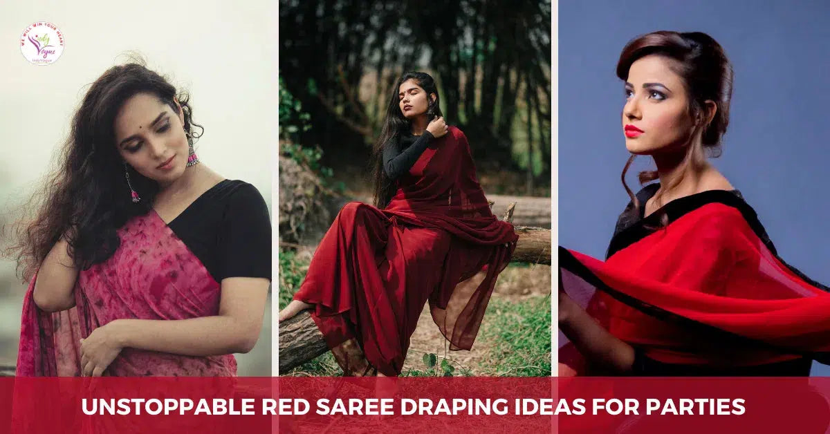 Unstoppable Christmas & New Year Saree Draping Ideas: Color Red & Black
