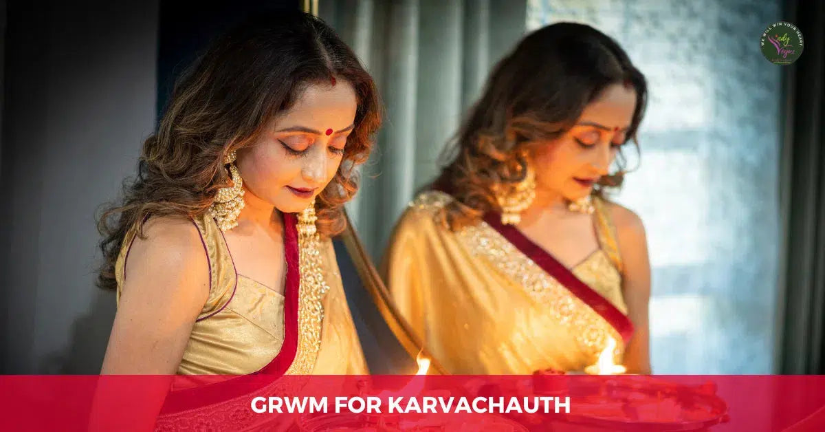 Get Ready With Me for Karvachauth: Styling My Katan Banarasi Saree