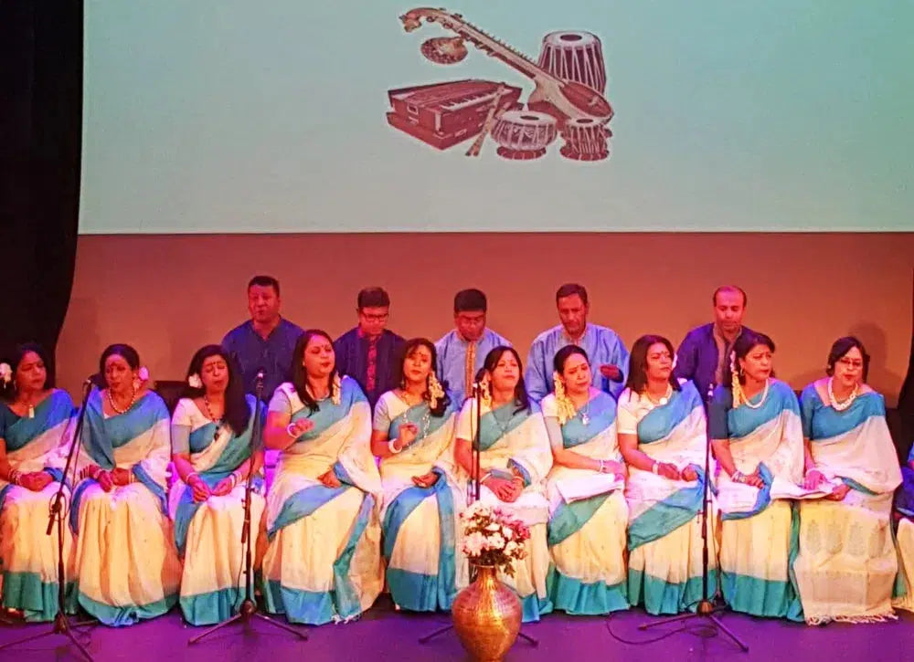 AnandaDhara Art from UK Performs on Stage Draped in IndyVogue Sarees