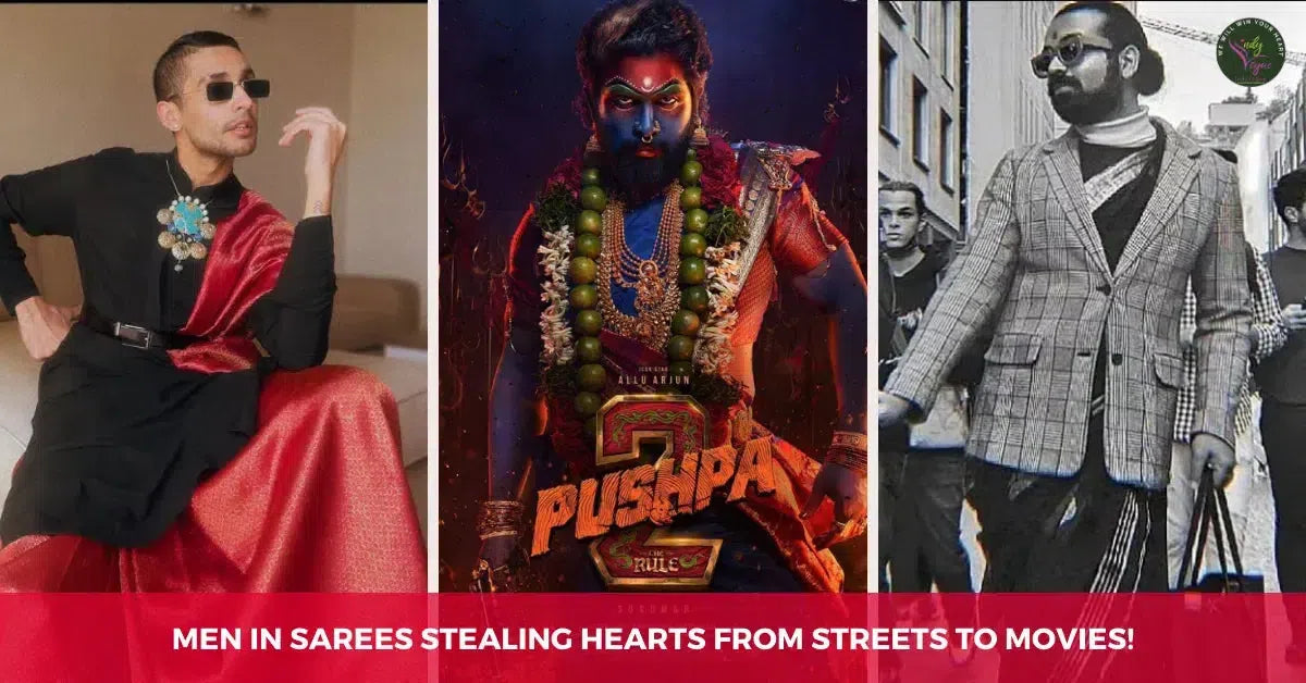 Allu Arjun in a Saree (SURPRISED!) Men in Sarees Stealing Hearts from Streets to Movies!