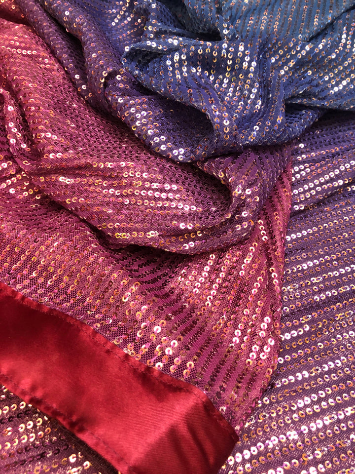 Blue and Magenta Color Designer Net Saree with Sequin Weaving
