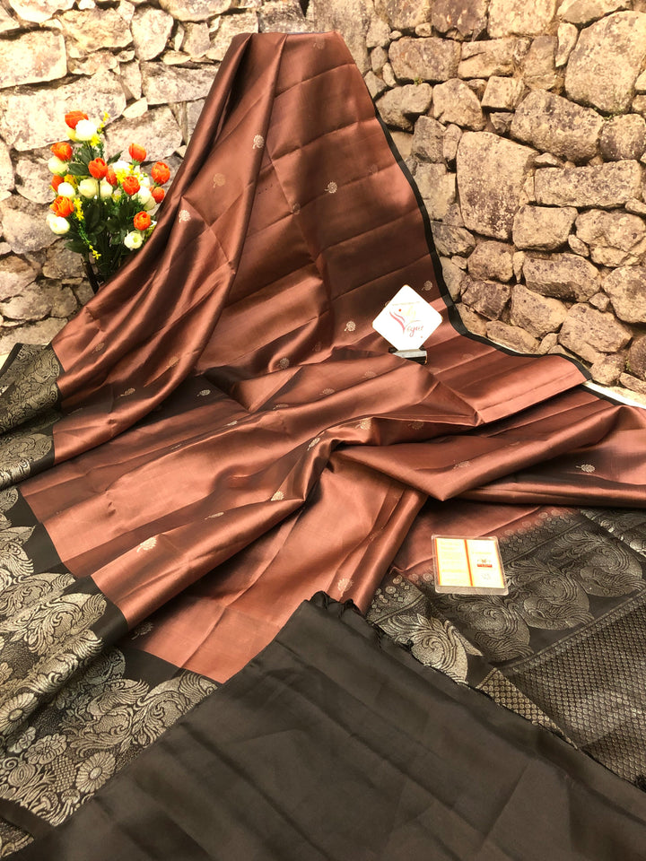 Brown Color Pure Kanchipuram Soft Silk Saree