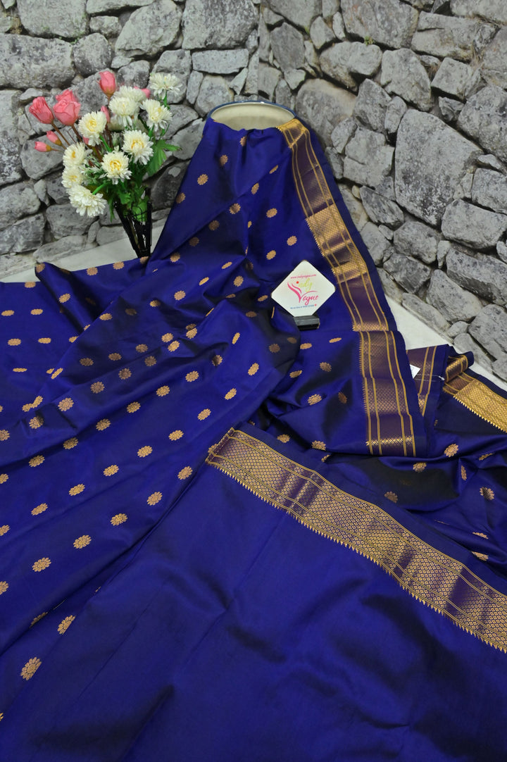 Dark Blue Color Paithani Silk Saree