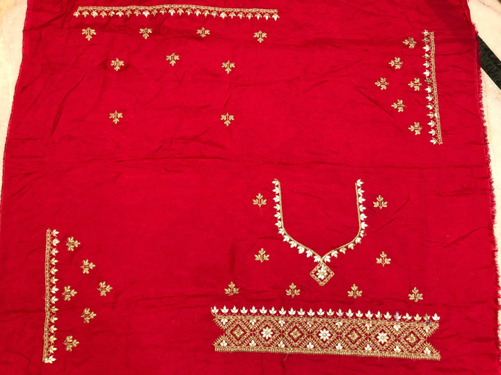 Dark Yellow Color Organza Saree with Gotappati & Zardozi Work