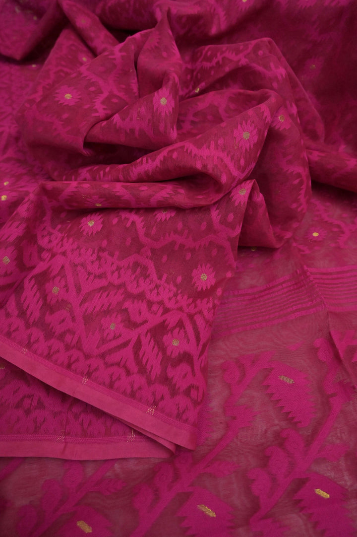 Deep Magenta Color Jamdani Saree