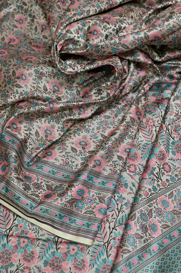 Grey Color Satin Jamewar Saree