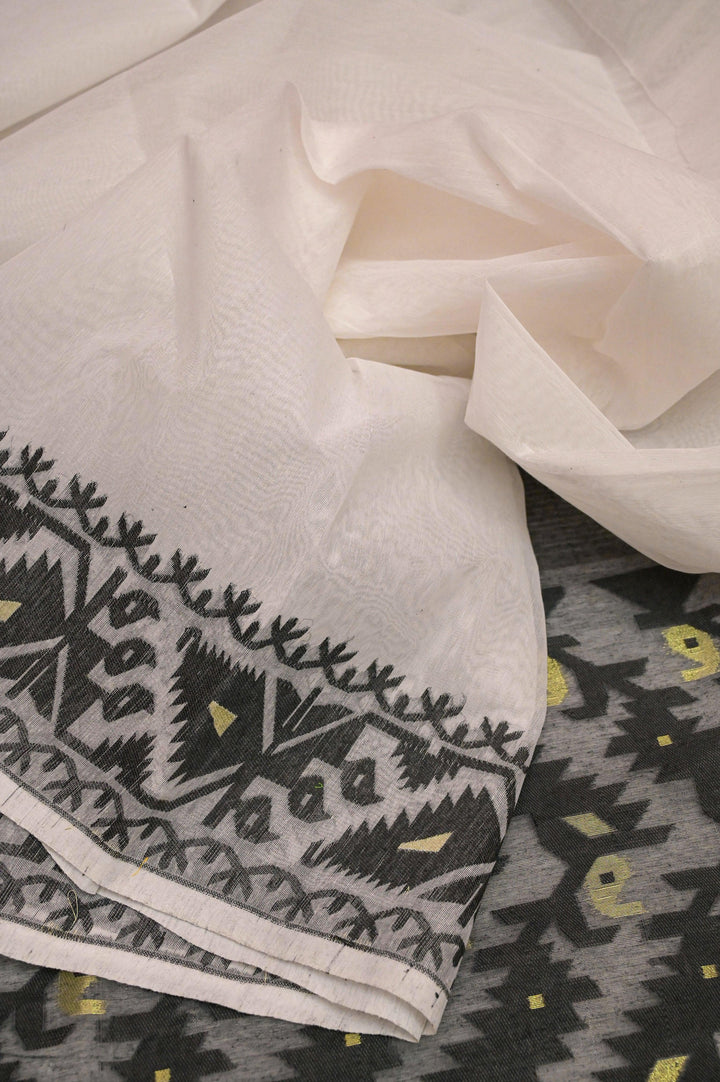 Ivory White Color Jamdani Saree