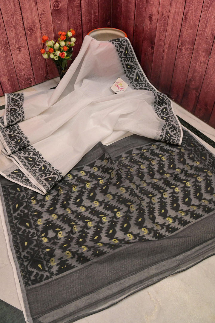 Ivory White Color Jamdani Saree