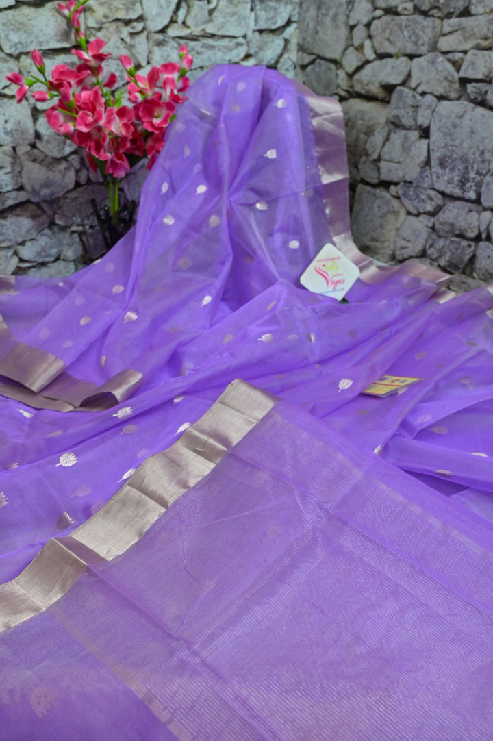 Lavender Color Chanderi Silk Saree