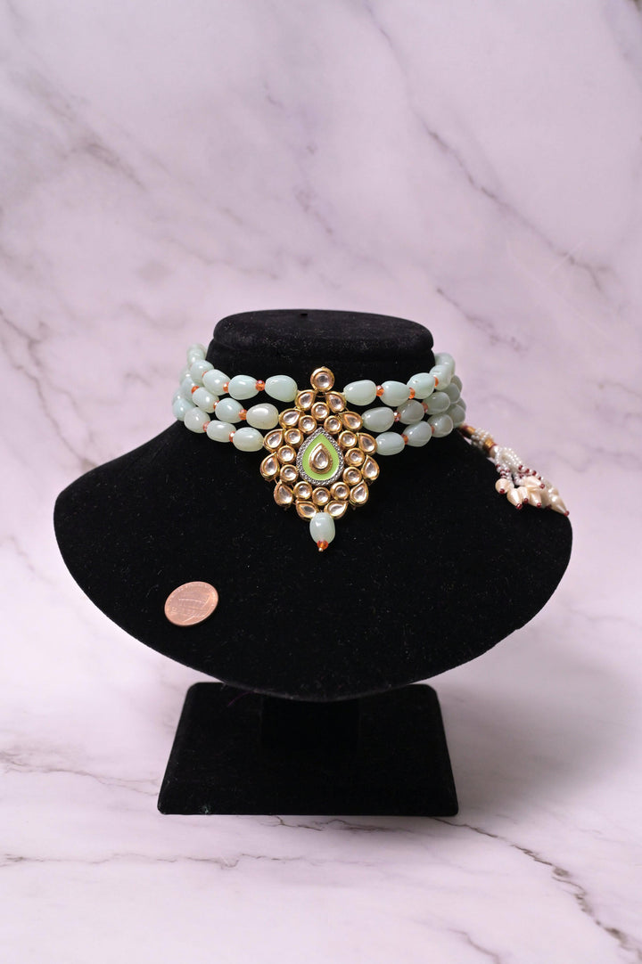 Monalisa Stone Work Kundan Collar Necklace Set