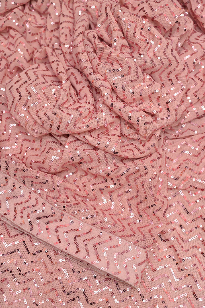 Pink Color Designer Net Saree with Sequin Work
