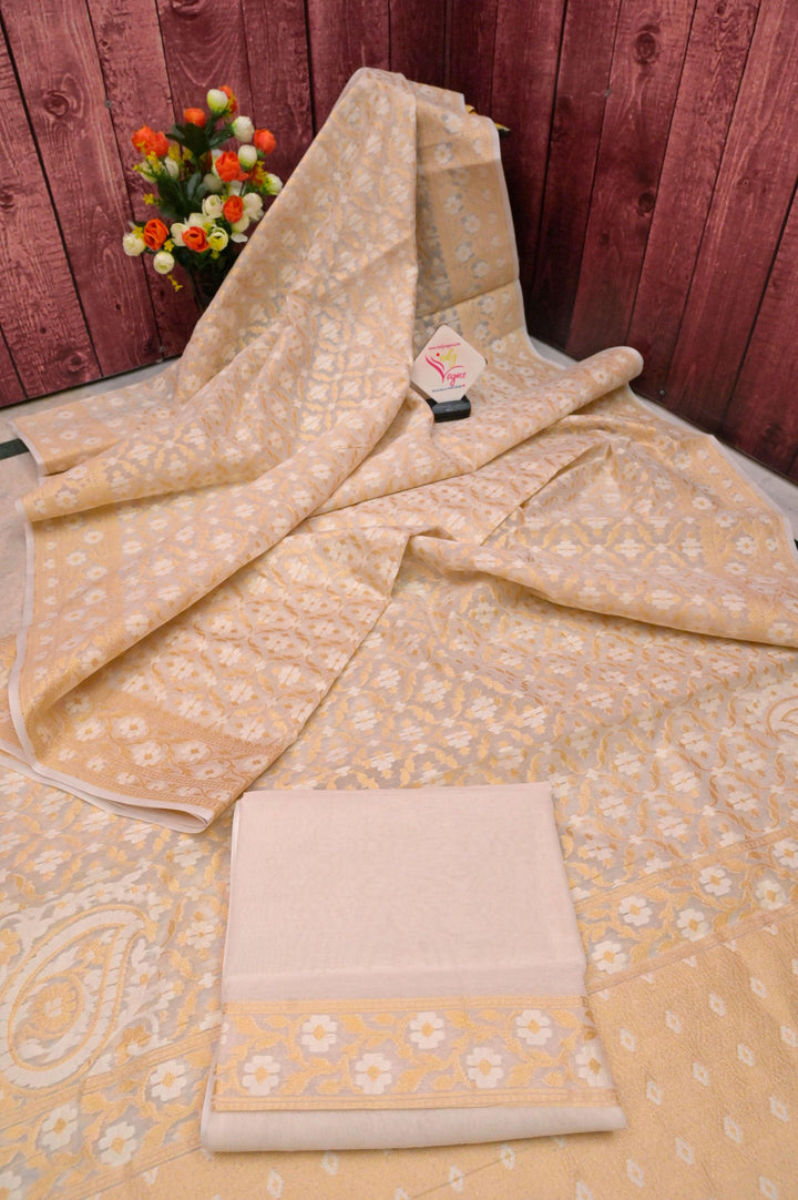 Rich Cream Color Chanderi Saree