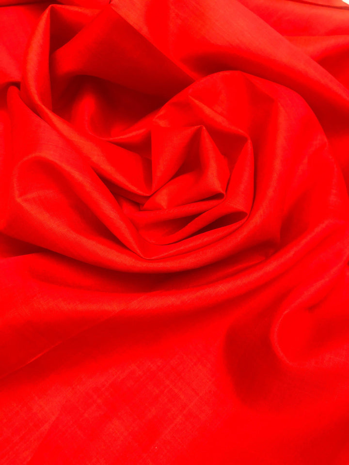Rose Red Color Pure Bishnupur Silk Saree with Hand Painted Kalamakari Blouse