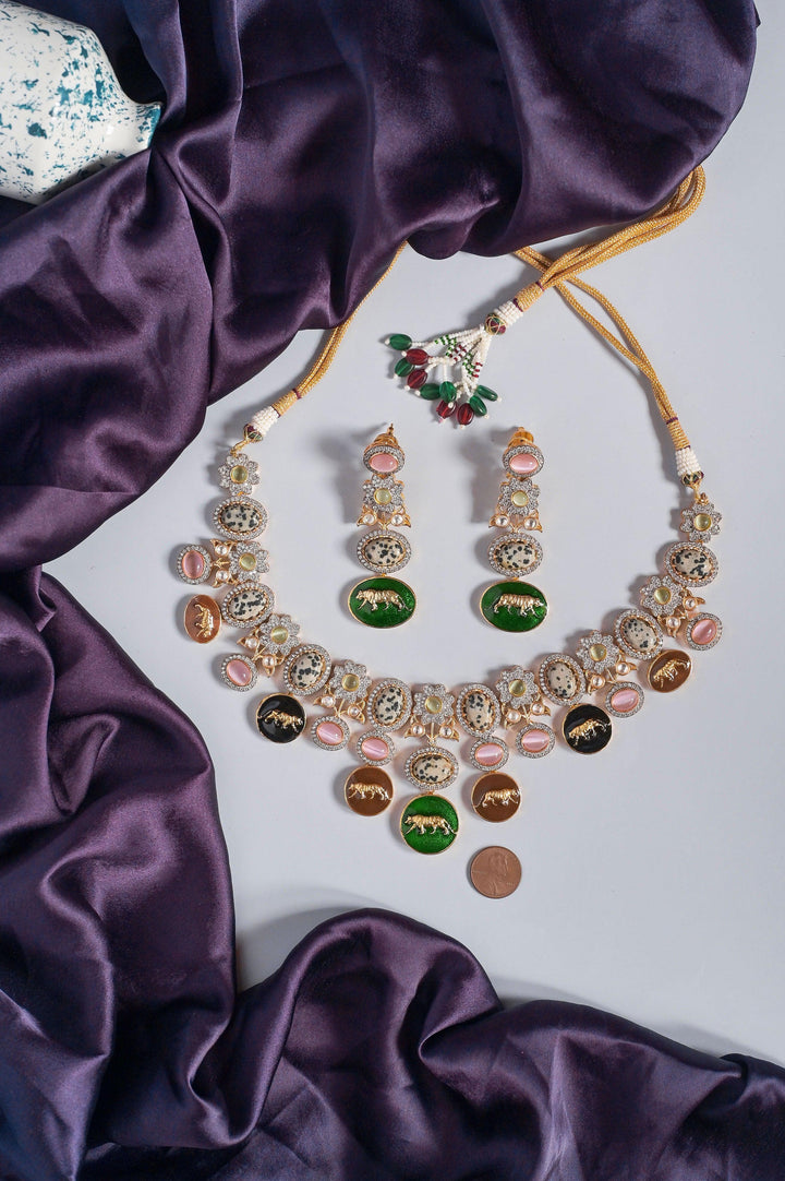 Sabyasachi Inspired Monalisa Stonework Necklace Set