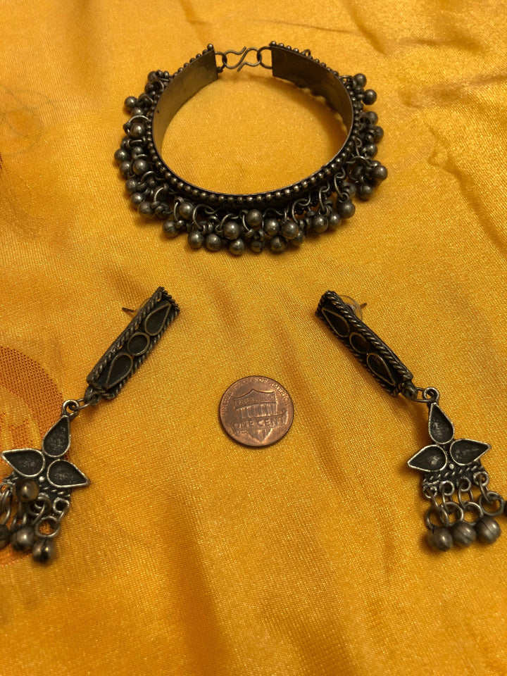 Boho Style Afghan Jhanjhariya Style Choker Necklace Set
