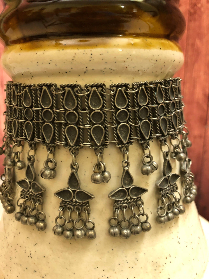 Boho Style Afghan Jhanjhariya Style Choker Necklace Set