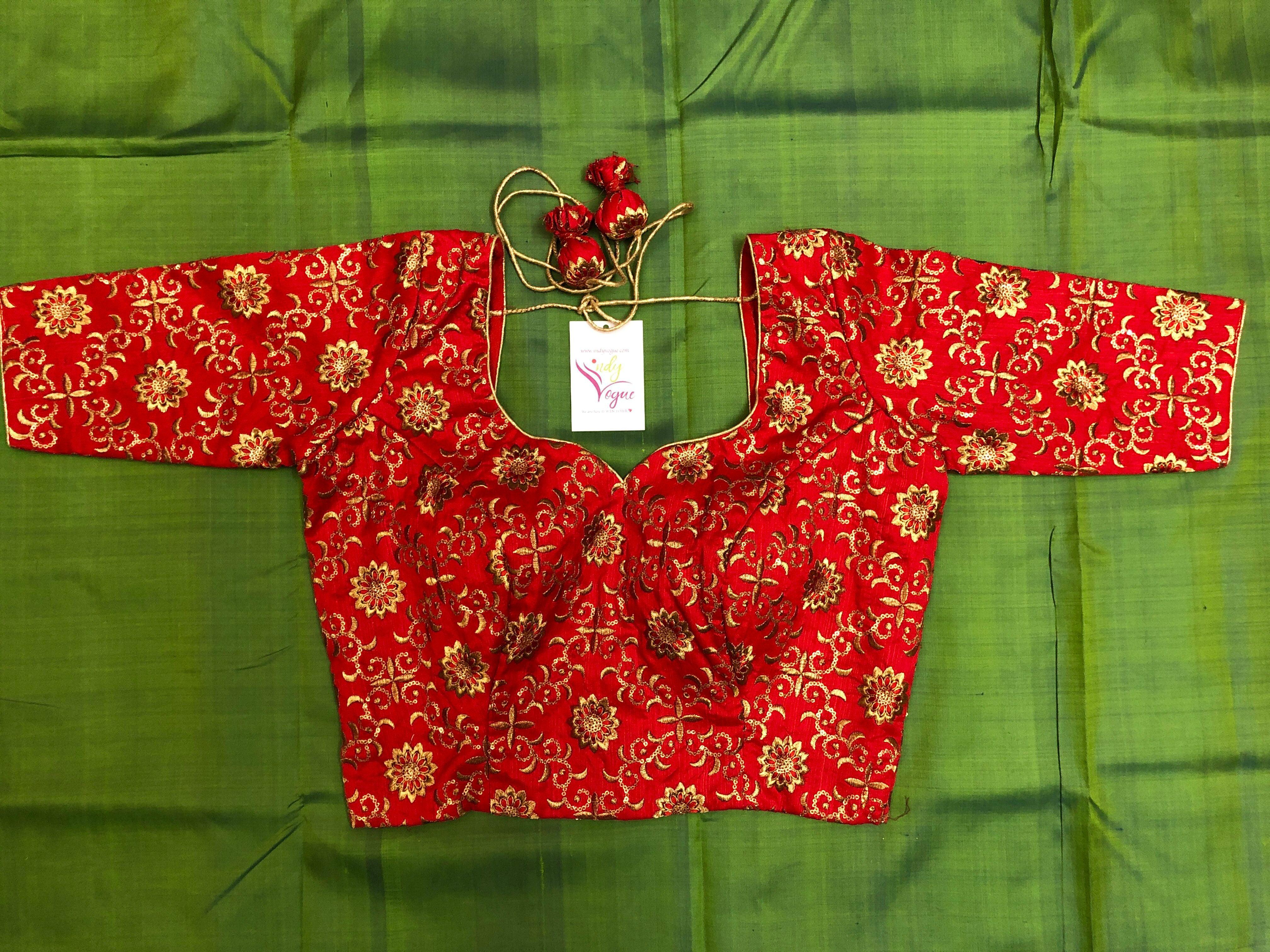 Red designer on sale blouse