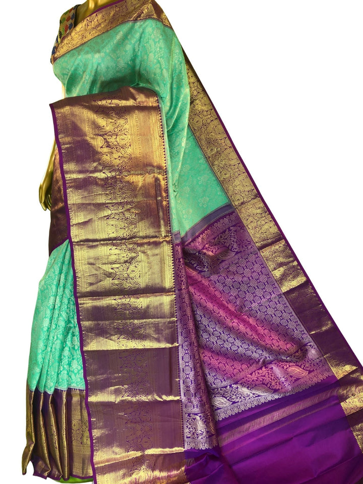 Celadon Green Color Brocade Kanjeevaram Silk Saree