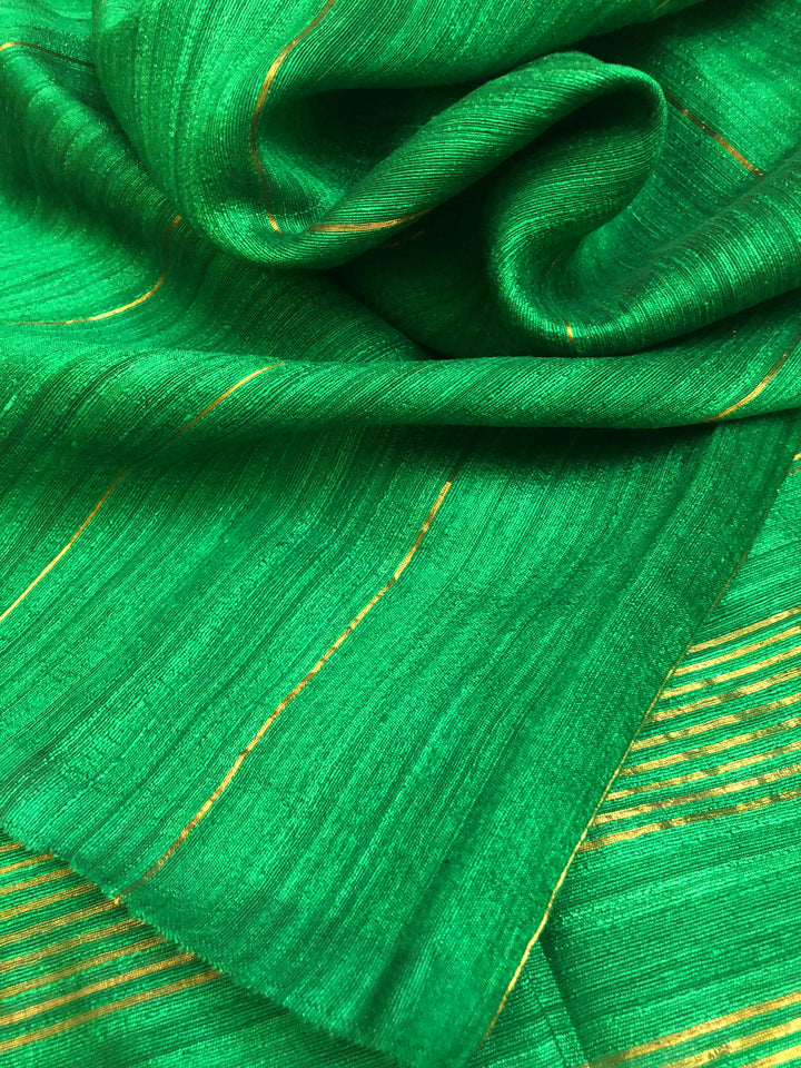 Crayola Green Color Pure Matka Silk Saree with Zari Work
