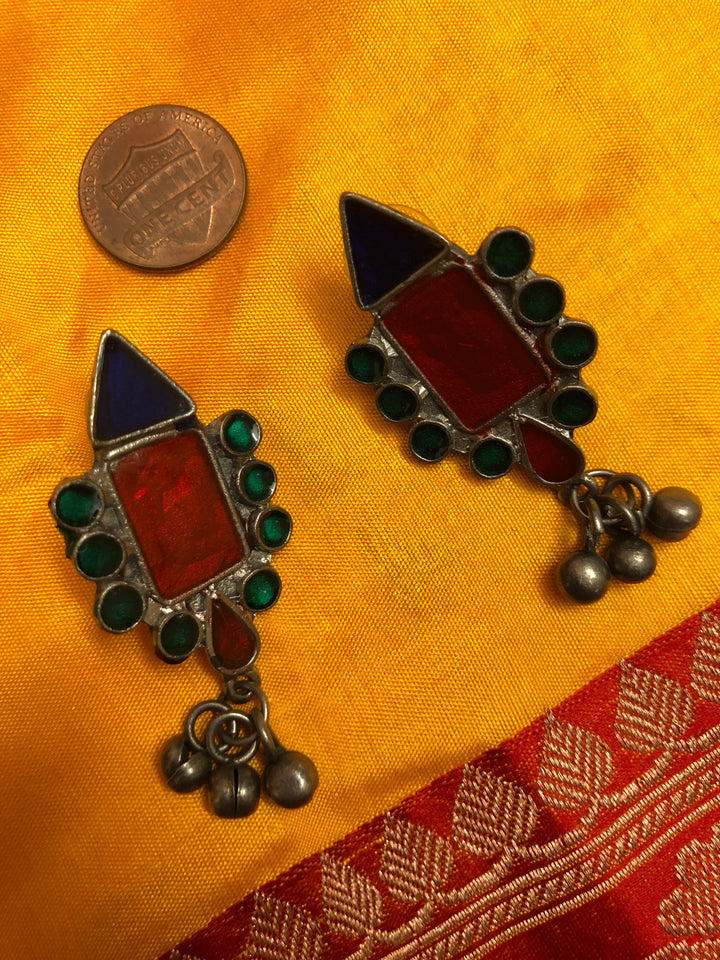 Designer Long Haul Afghan Necklace Set with Black Polish