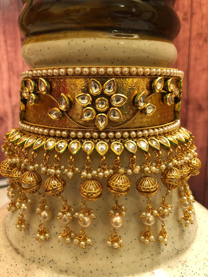 Golden Marwar Style Rajasthani Choker Necklace Set
