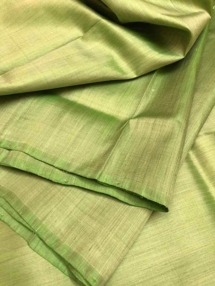 Leaf Green Color Bishnupur Katan Silk Saree