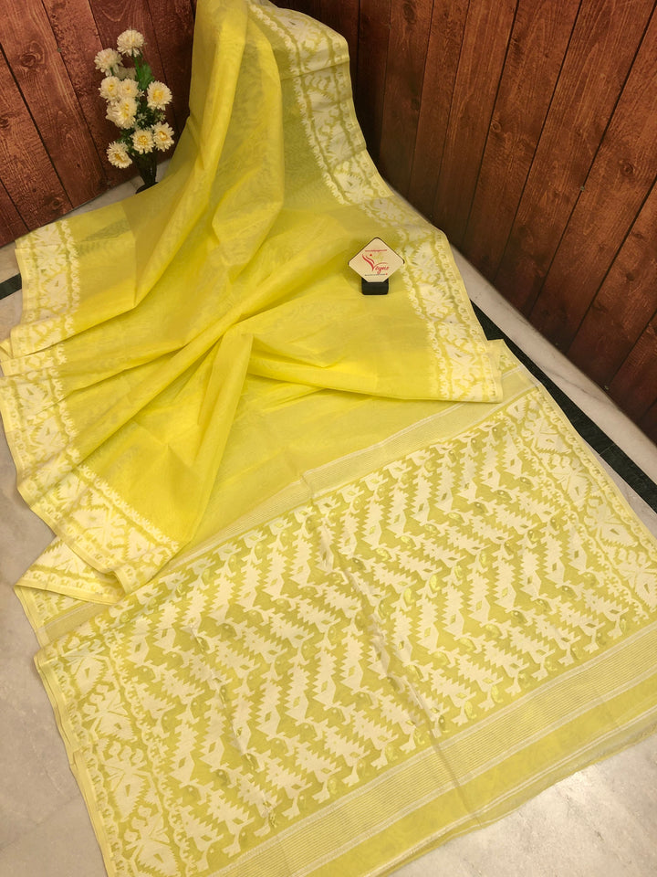 Light Yellow Color Jamdani Saree