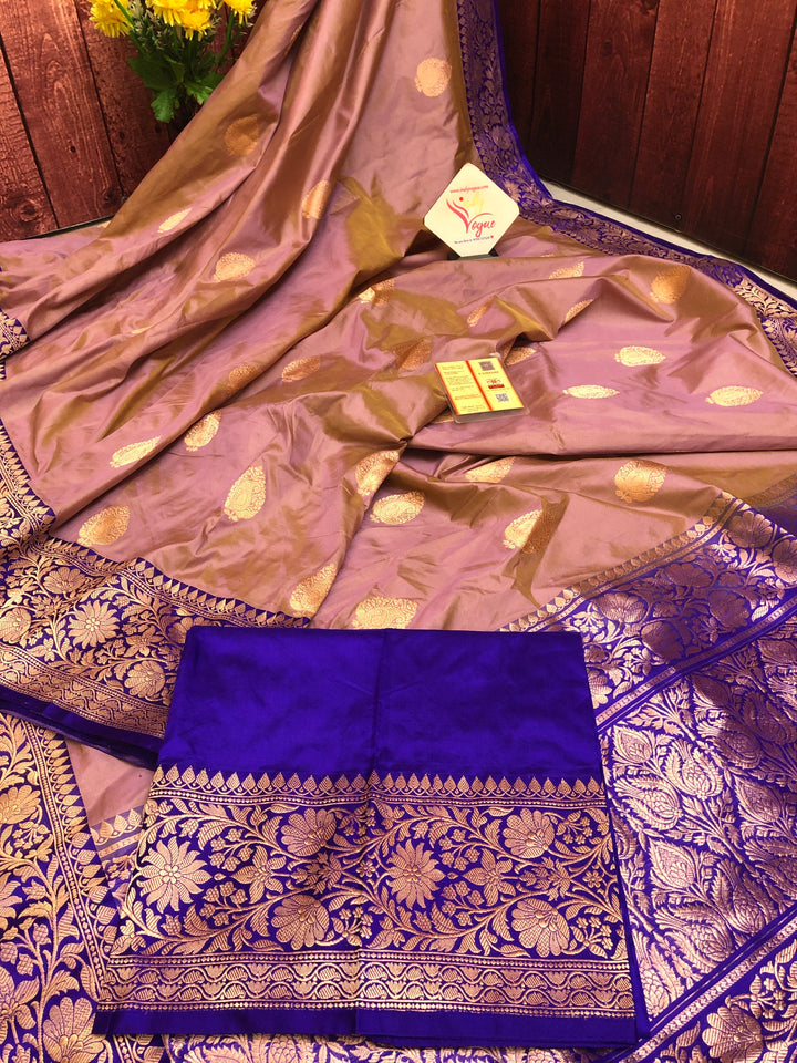 New York Pink Color Pure Katan Banarasi Saree