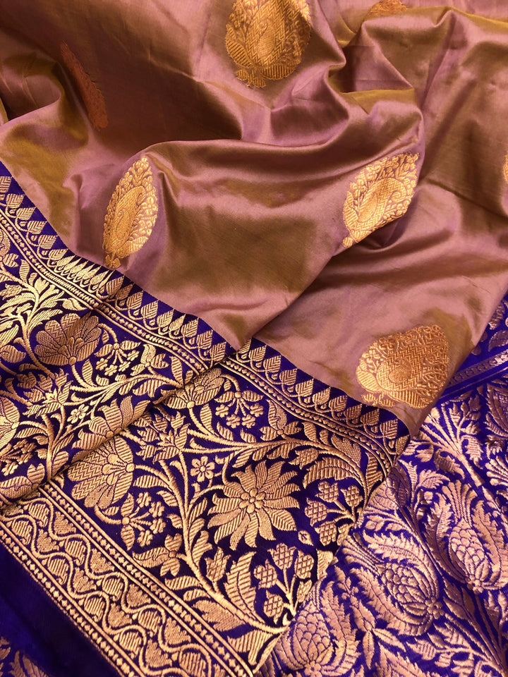 New York Pink Color Pure Katan Banarasi Saree