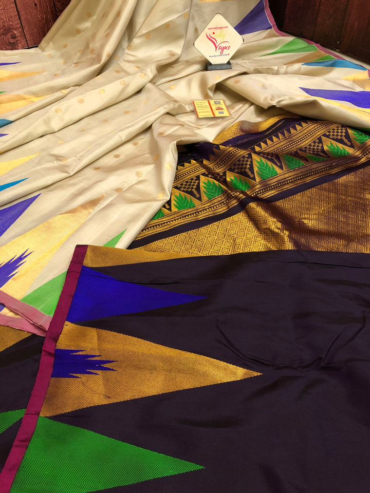 Off White Color Pure Gadwal Silk Saree