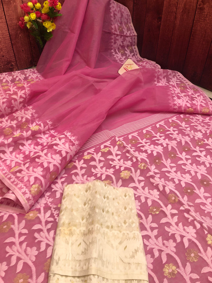 Pink Color Jamdani Saree
