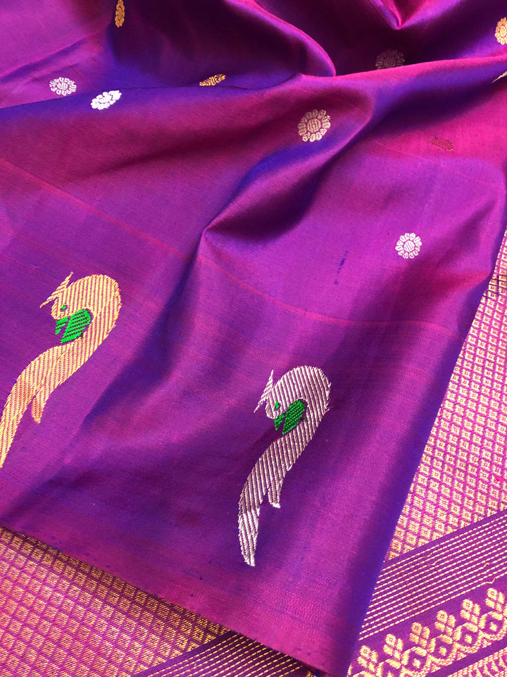 Purple Color Pure Gadwal Silk Saree