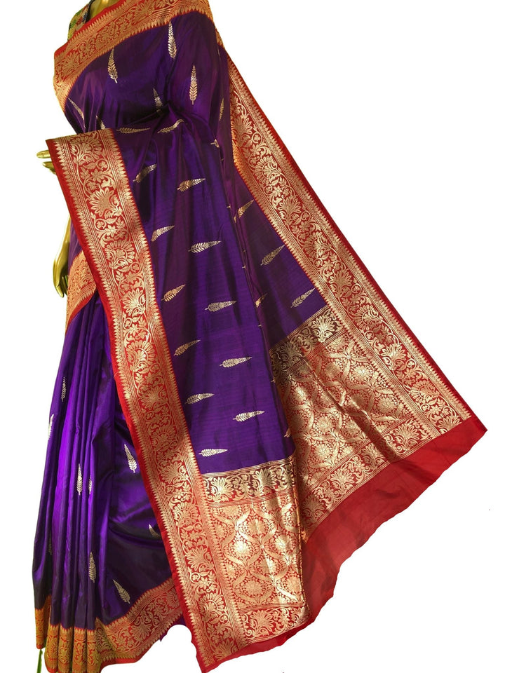 Purple Color Pure Katan Banarasi Saree