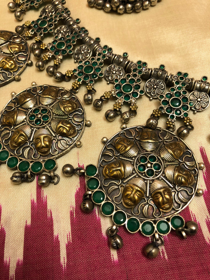 Statement Silver Afghan Necklace Set