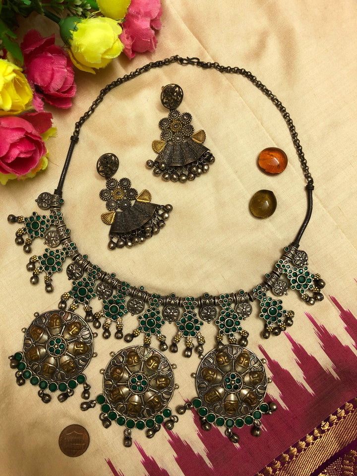 Statement Silver Afghan Necklace Set