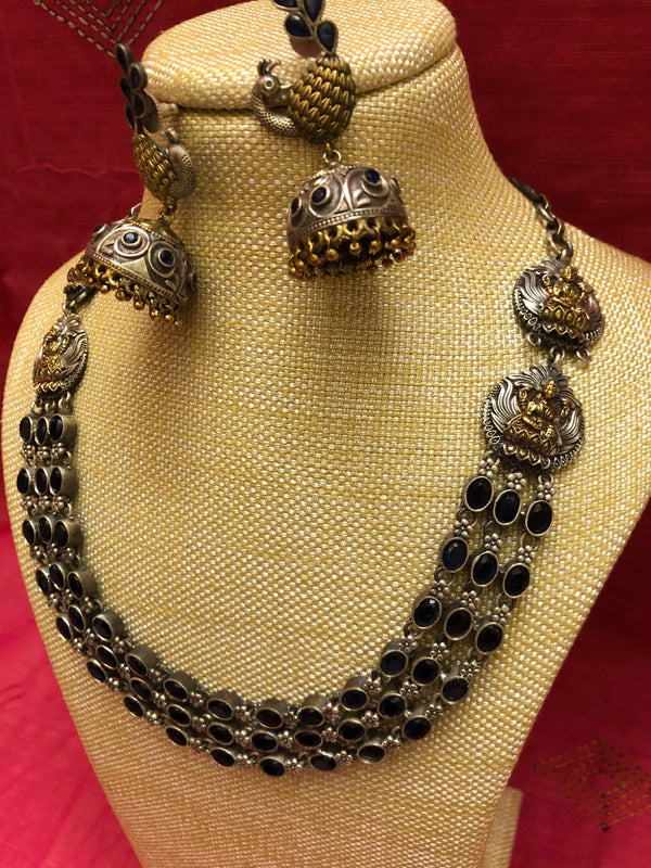 Three Layered Multi-Beaded Necklace Set