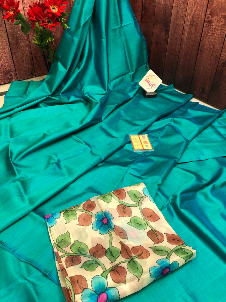 Turquoise Green Color Bishnupur Silk Saree